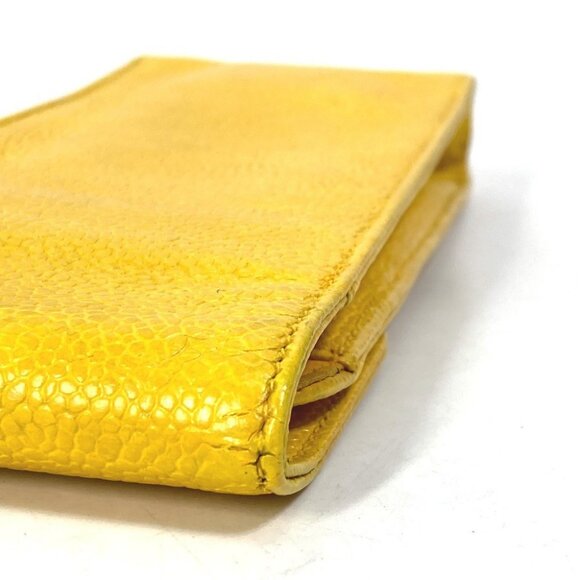 CHANEL Pouch CC Accessory case pen case glasses case Caviar Leather yellow - Picture 5 of 13